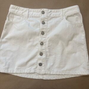 Hollister White Button-Up Mini Skirt